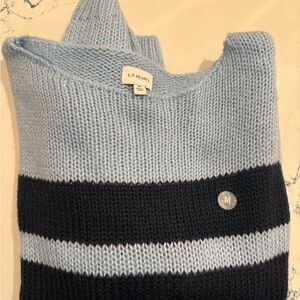 La Hearts Light Blue and Navy Knit Sweater